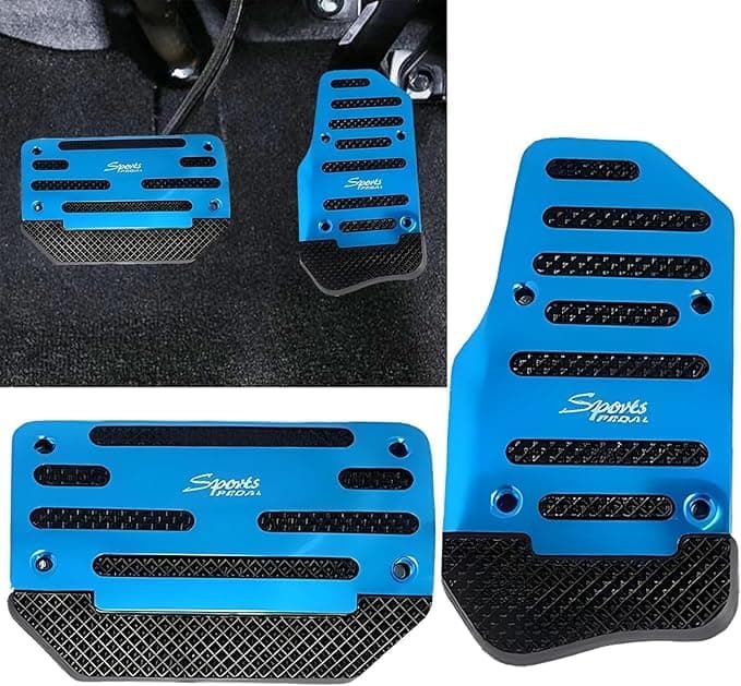 Non-Slip Car Pedals, Gear Shift Brake Pad Cover, Foot Pedals, Universal Replacement Accessories for Cars and SUVs (Automatic Pedal Kit-2Pcs-Blue)