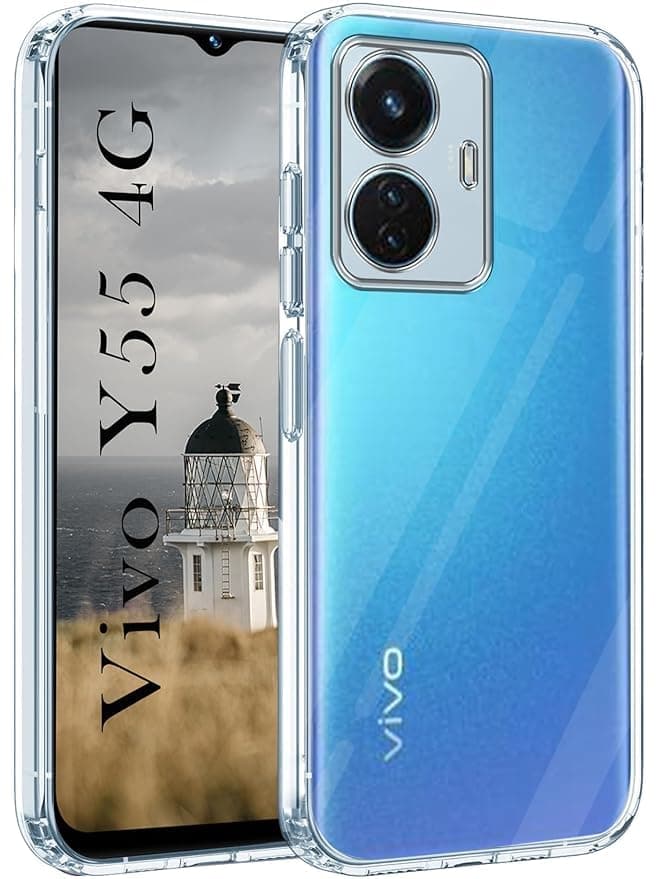 ELMO3EZZ Back Cover for Vivo Y55 4G (Silicone Clear Case with Camera Protection | Soft and Flexible | Transparent) Cellular phone case