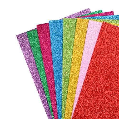 Supfox 10 Pcs Gold Glitter EVA Foam Paper for Crafts, Multicolor Art media paper