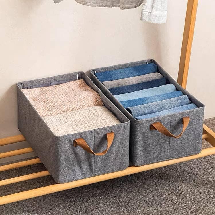 Premium Foldable Linen Storage Box 45x30x20 cm for Closet and Dressing Room Clothes Organization Neat and Durable
