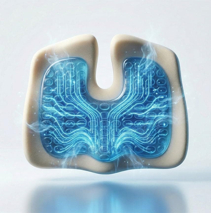 Upgraded Medical Fistula Seat for Long Sitting Provides Greater Comfort for Pelvis and Lower Back, High Density Memory Foam Chair Cushion with Cooling Gel Layer to Reduce Heat and Pressure