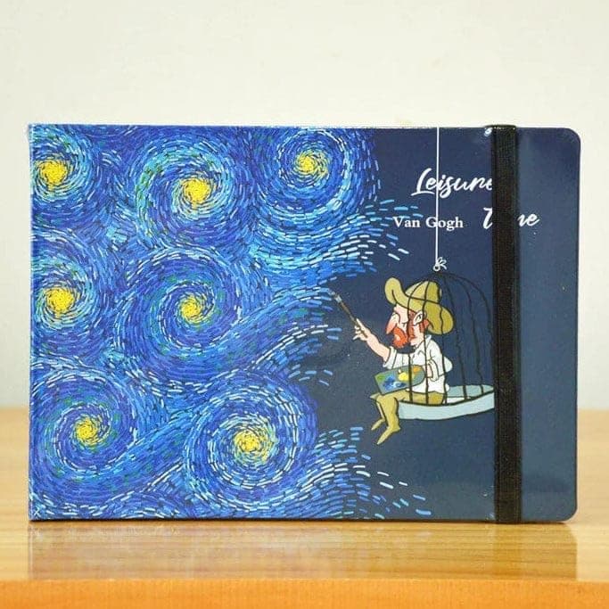 Sketchbook, hardcover, Van Gogh design, 50 pages, 160 gsm, A5 size Blank book