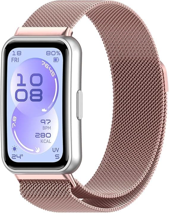 Stainless Steel Replacement Wristband (Compatible with Huawei Band 11) Suitable For Business, Featuring Flexible Mesh Design and Durable Magnetic Clasp For Stylish and Distinctive Look.