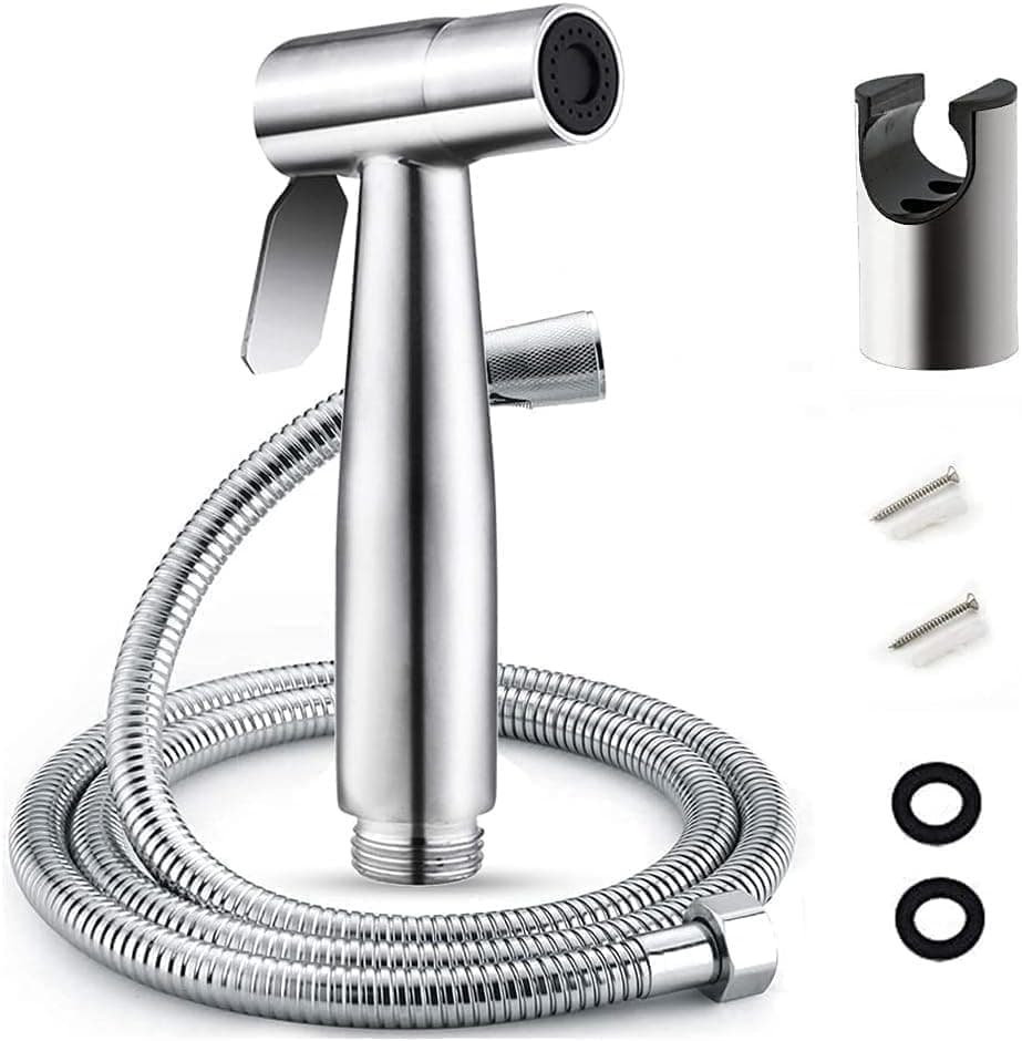 Outdoor Bathroom Bidet Set - Unlimited Purity - Versatile Bidet for Personal Care - Portable Personal Care Shattaf Set (Stainless Steel Handheld Bidet - Silver) Faucet