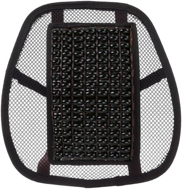 SA CAR Lumbar Pillow Back Cushion Lumbar Support Waist Support Cushion for Car Seat Cushion with Massage Beads for Office Chair Wheelchair (1 Piece) Black