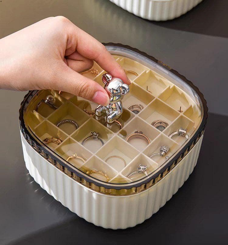 Generic Jewellery Organiser Box, 3-Tier with Compartments, Large Size, Bear Figurine Lid, Accessories Storage, .mek Jewelry storage