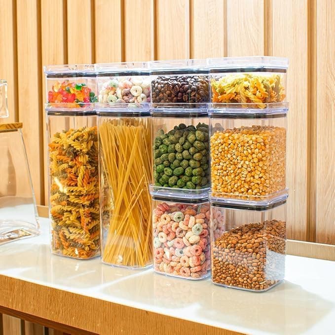 12-Piece Acrylic Kitchen Storage Containers for Grains and Legumes