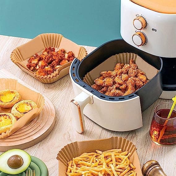 Air Fryer Non-Stick Thermal Paper 24cm Pack of 100 for Healthy Cooking and Easy to Keep Your Fryer Clean Baking paper