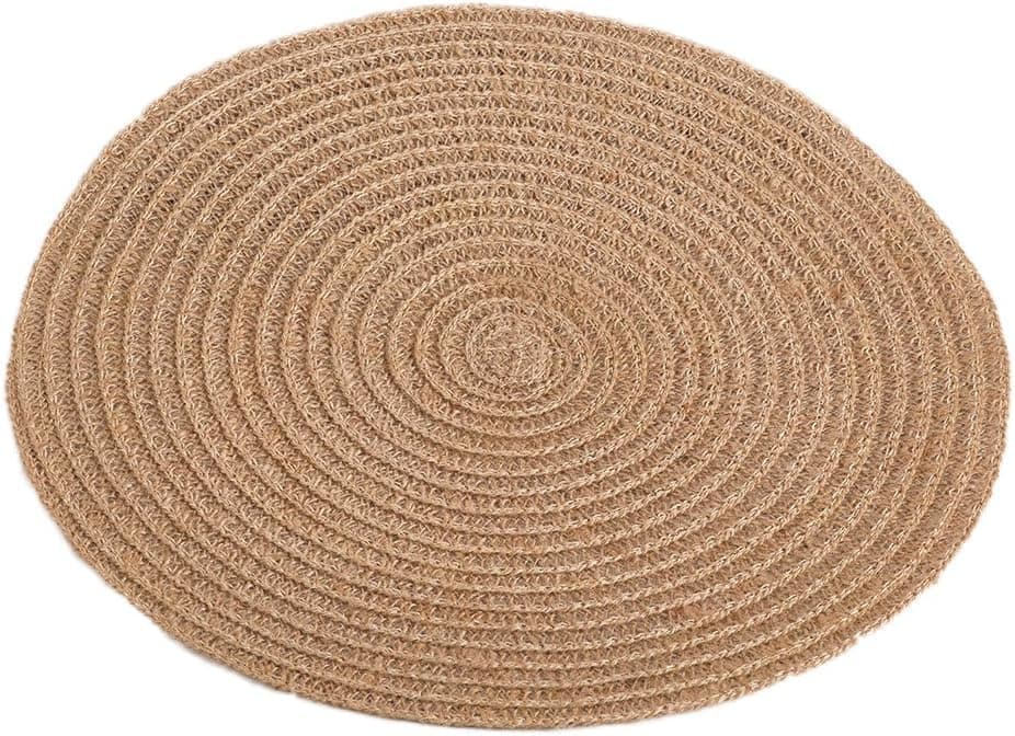 Natural Oval Wicker Coaster Heat Resistant Trivet Mat for Dining Table Serving Trays and Hot Pots Rustic Boho Home Kitchen Decor Surface Protector