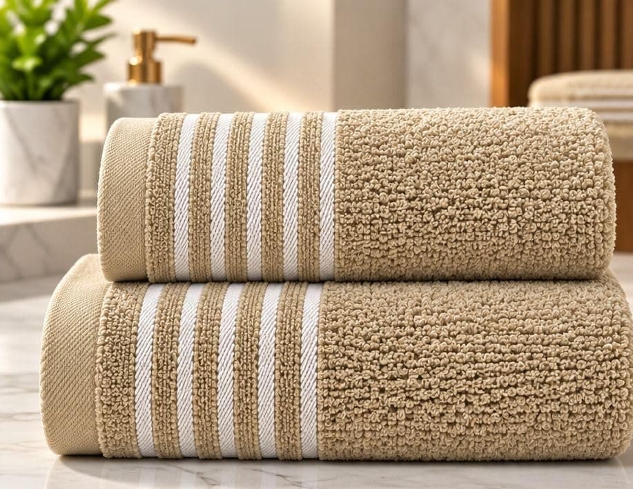 **QBED Premium Egyptian Cotton Highly Absorbent 2 Piece Towel Set – 50 x 100 cm + 40 x 60 cm – Soft and Comfortable for Daily Use** (12)