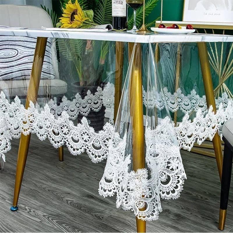 Table Cover Waxed Leather Transparent 150 * 210cm Practical Easy Wipe Clean Daily Use For All Home Tables Elegant Touch Tablecloth