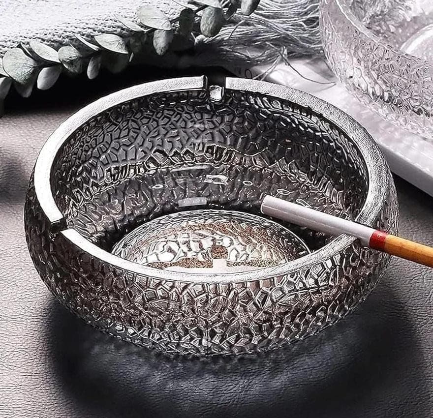 Generic Round ashtray, Tinted glass ashtray, Easy to clean, Large, thick size, High-quality imported product, .db