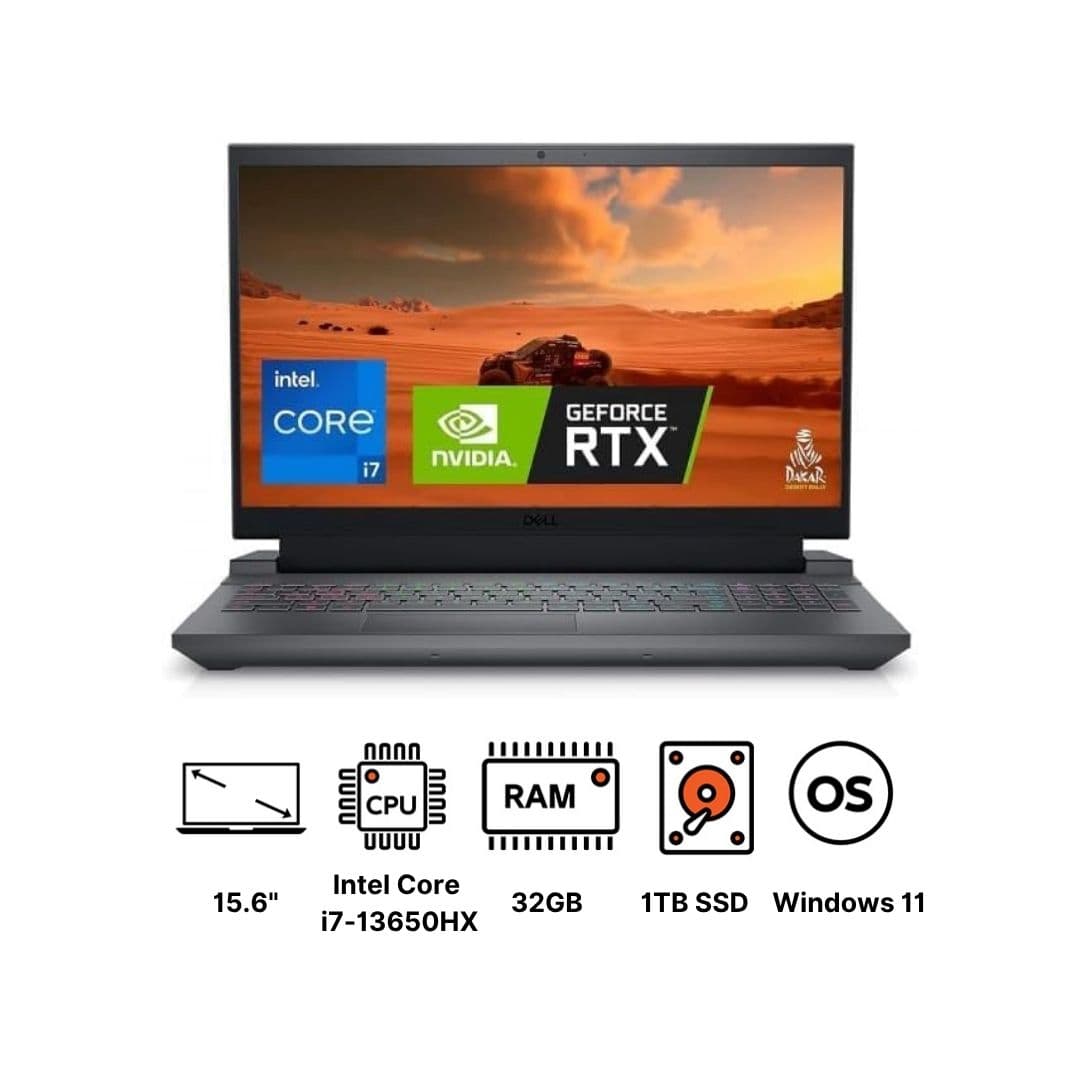 Dell G15-5530 Laptop ,Intel Core i7-13650HX ,1 TB ,32 GB ,NVIDIA GeForce RTX 4060 ,Windows 11