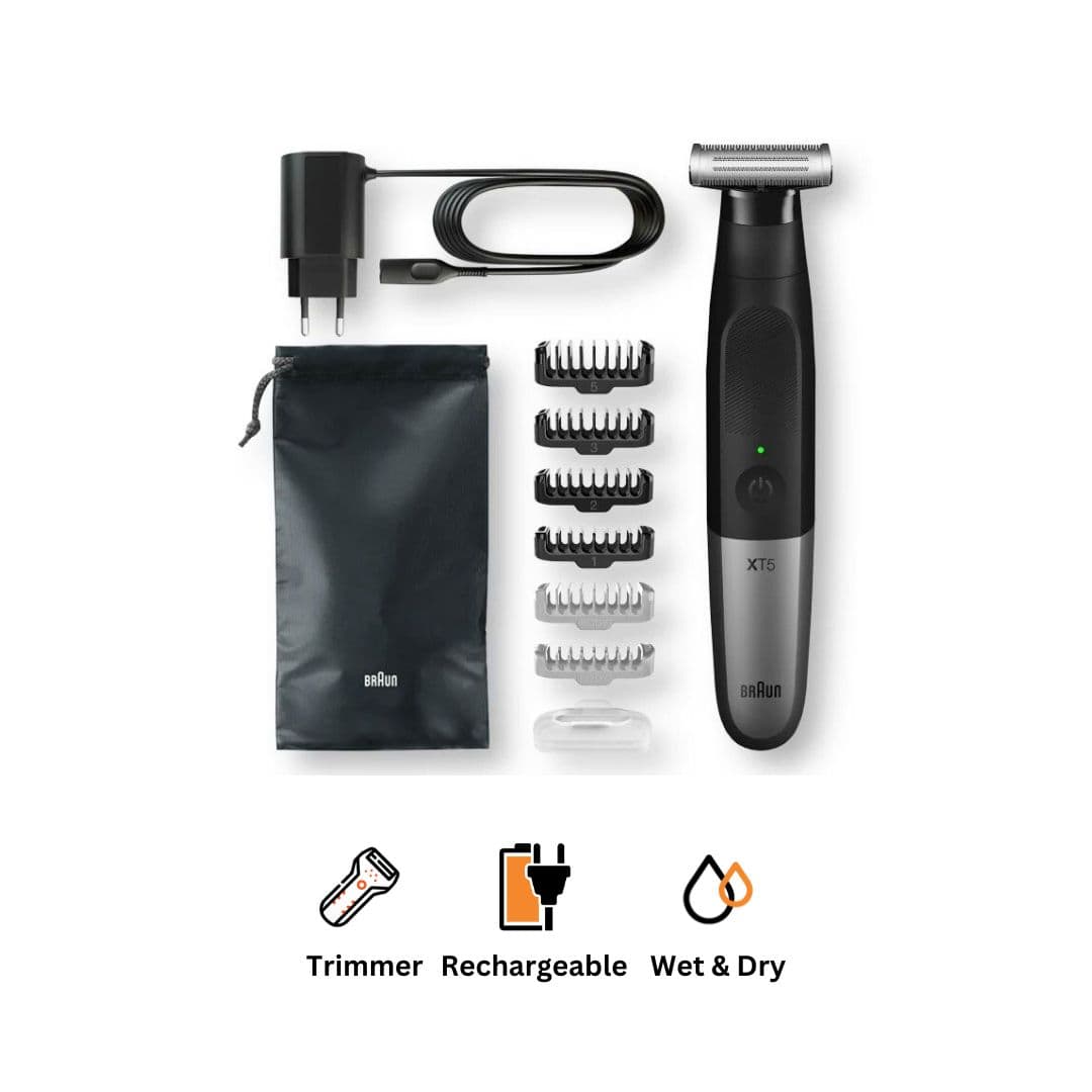 Braun Series X Hair Trimmer with Attachments , Black - Xt5200