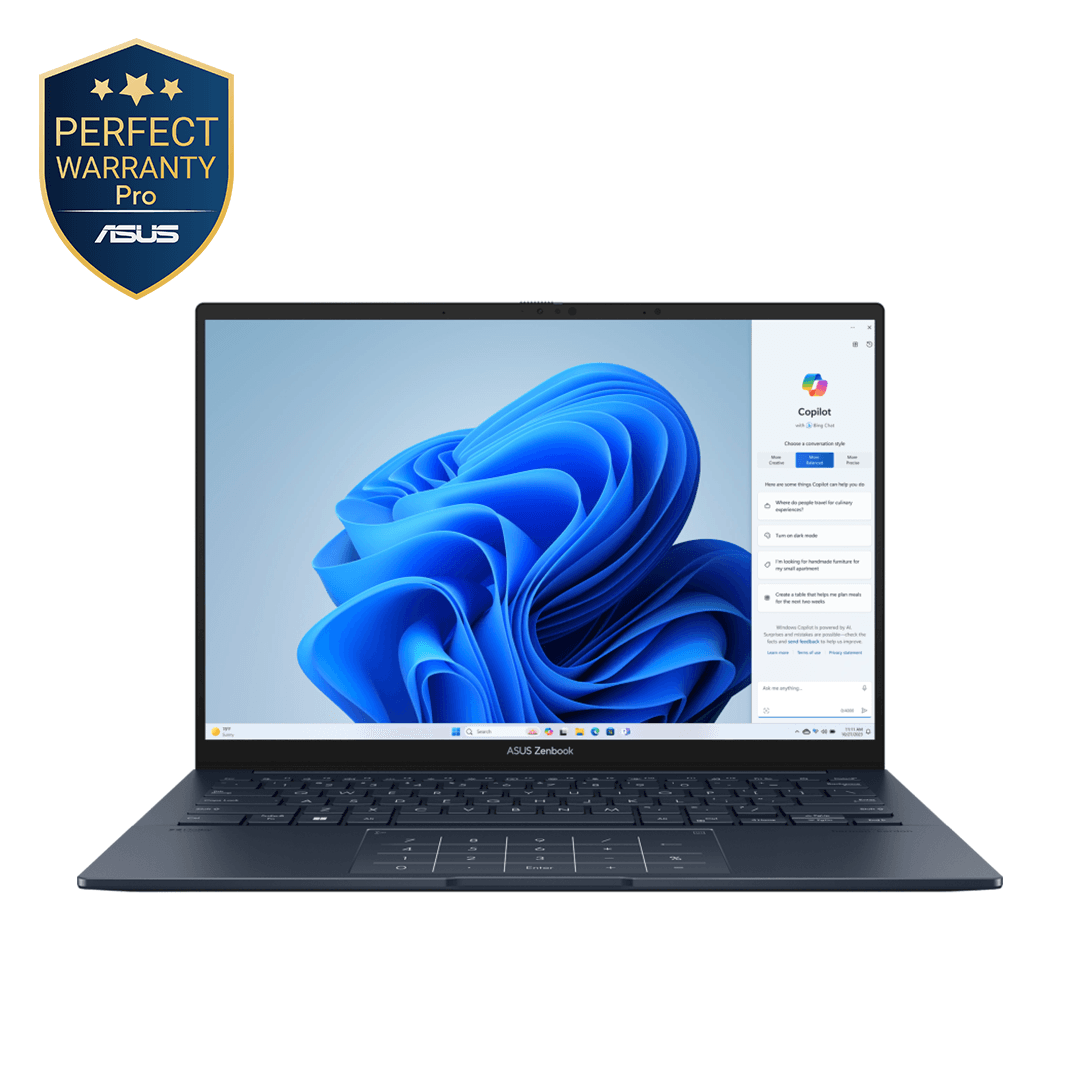 Asus Zenbook 14 UX3405CA-SU157W Laptop ,Intel Core Ultra 7 255H 14 Inch ,512 GB SSD ,32 GB ,Intel Arc Graphics ,Windows 11 - Foggy Silver
