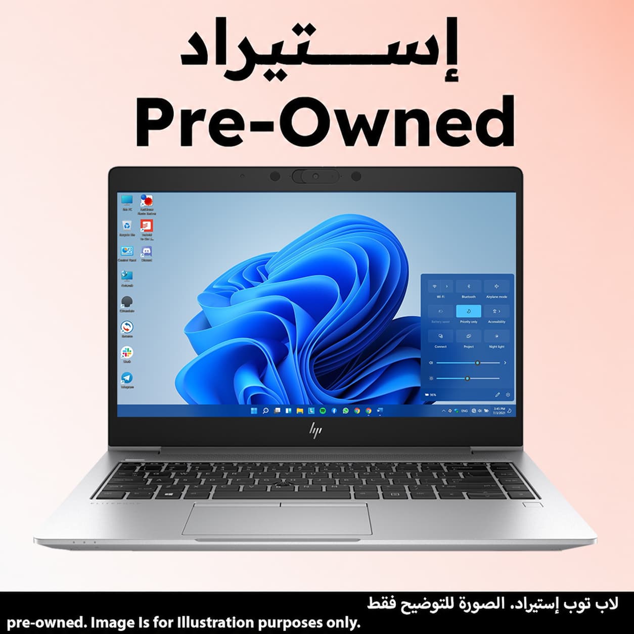 Hp EliteBook 830 G6 Pre-owned Laptop ,Intel core i5-8250U ,256 GB SSD ,8 GB ,Intel UHD Graphics 620