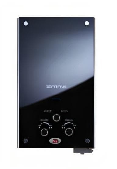 Fresh Digital Gas Water Heater with Adapter , 10 Liter Black - F-10985