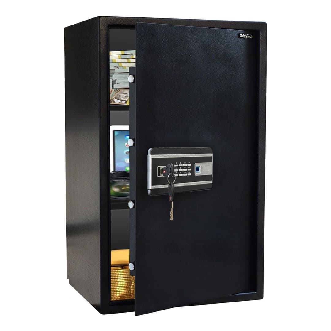 Safety Tech Digital Fingerprint with Keys Safe Box ,40 Liter ,Black - GN75 BLT F