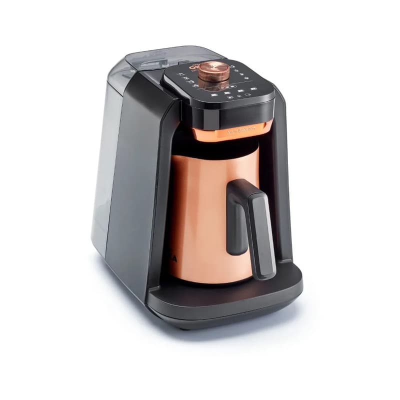 Arzum OKKA Rich Pro Plus Turkish Coffee Maker , 1.3 Liter 3 Cups 700 Watt Black Copper
