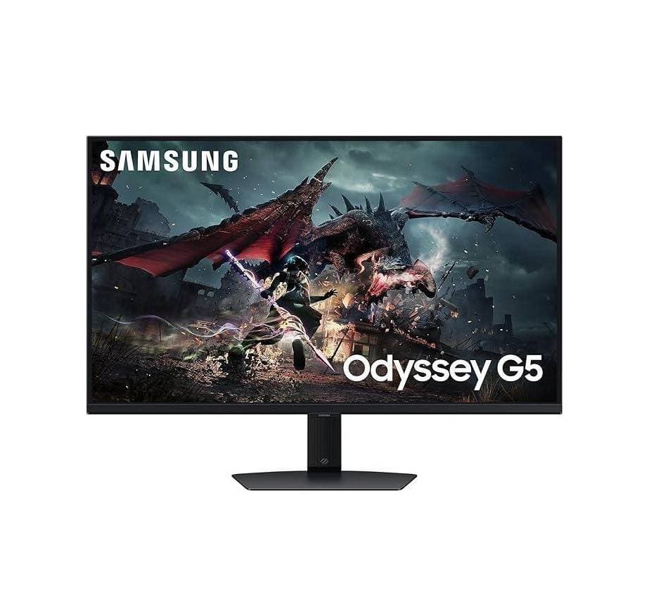 Samsung Odyssey G5 27 Inch QHD Flat Gaming Monitor , 180 Hertz 1 Millisecond , Black - LS27FG502EMXEG