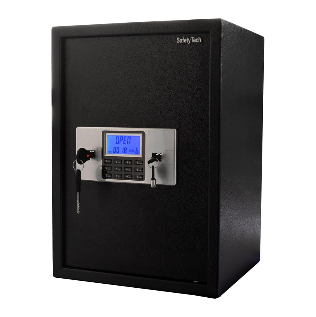 Safety Tech Digital Electronic with Keys Safe Box ,50 Liter ,Black Silver - GN50 BLS3