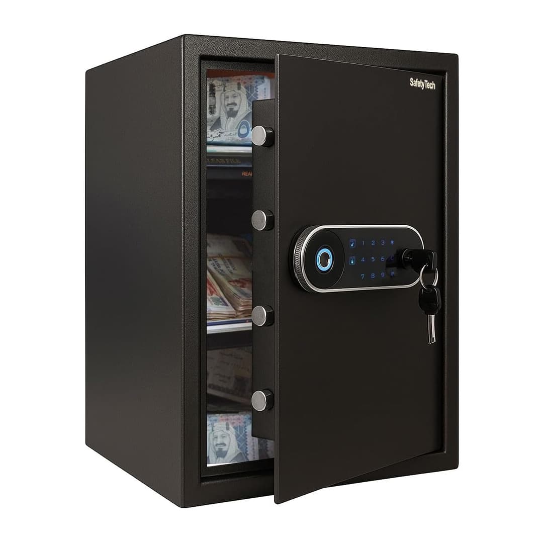 Safety Tech Digital Fingerprint with Keys Safe Box ,50 Liter ,Black - GN50 EDJ4