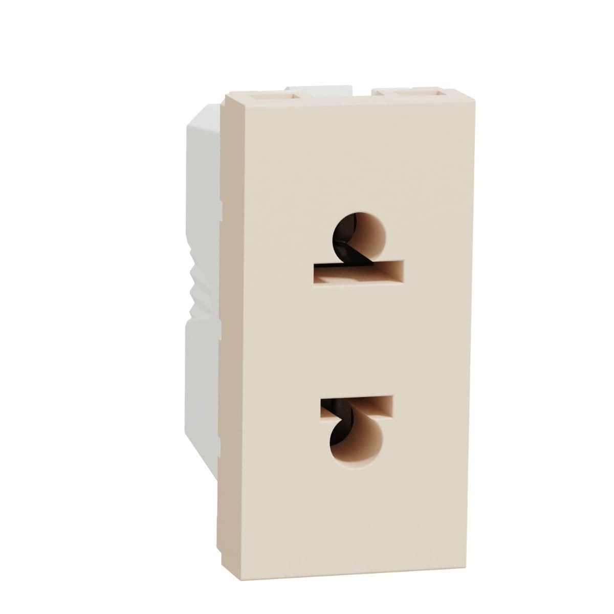 Schneider Electric New Unica Socket Outlet for Euro-American Socket Outlet , Beige - NU302044