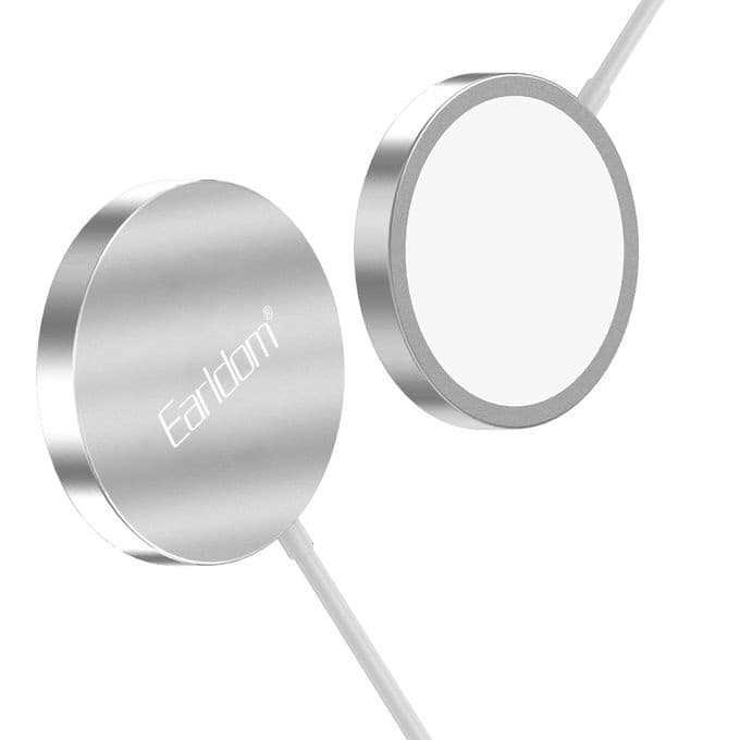 Earldom Wireless Charger , 15 Watt , 5 Volt , White Silver - WC12