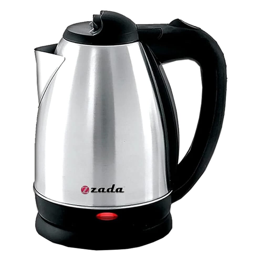 Zada Stainless Steel Electric Kettle , 1.8 Liter 1500 Watt , Black Silver - ZKT-100SS
