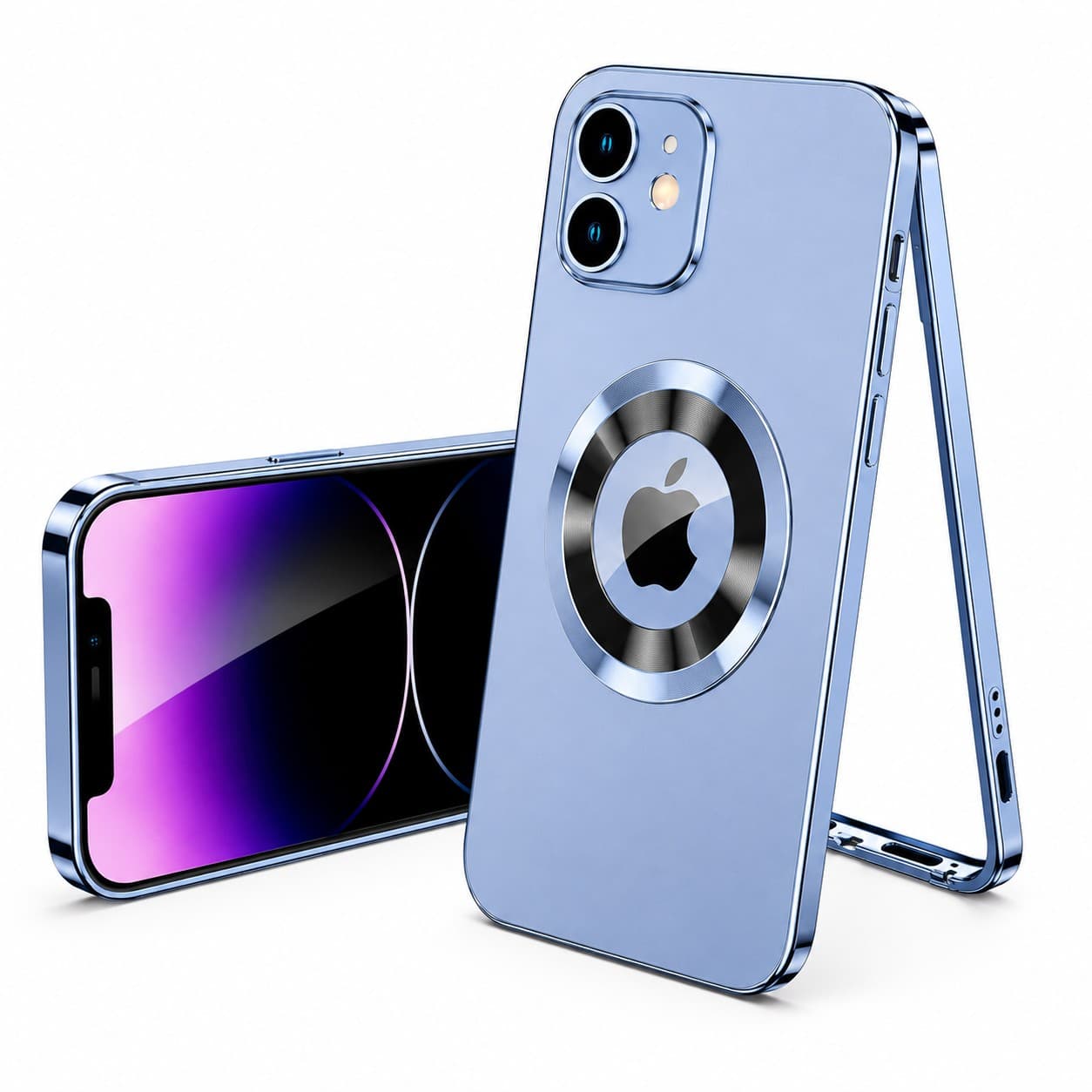 Nine TPU + PC MagSafe Back Cover foriPhone 12 ,Light Steel Blue