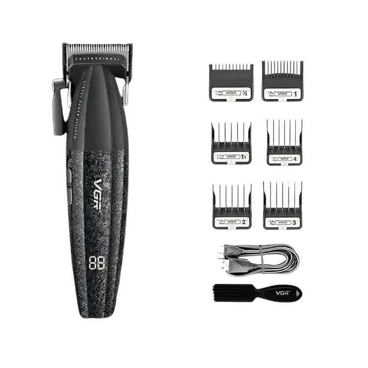 VGR Rechargeable Hair Clipper with Attachments , Black - V-640 c