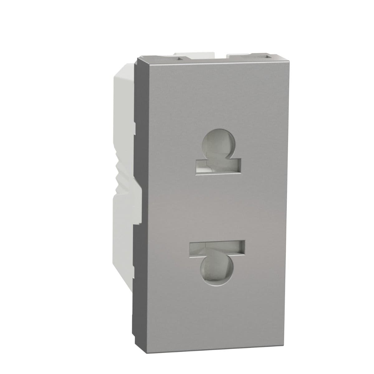 Schneider Electric New Unica Socket Outlet for Euro-American Socket Outlet , Aluminium - NU302130