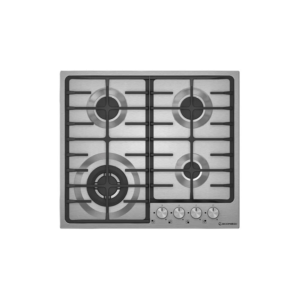 Ecomatic Gas Gas Built-in Hob ,60 Centimeter 4 Burners ,Stainless Steel - NS603C