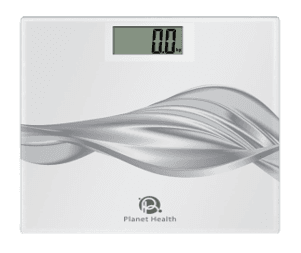 Planet Health Tempered Glass Digital Bathroom Scale , 180 Kilogram , White Gray