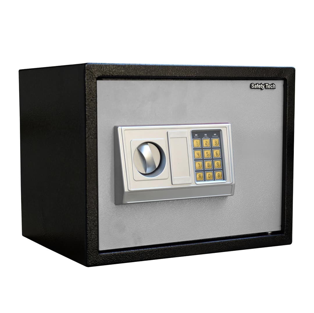 Safety Tech Digital Electronic with Key Lock Safe Box ,30 Liter ,Black Grey - GN30 EIA3