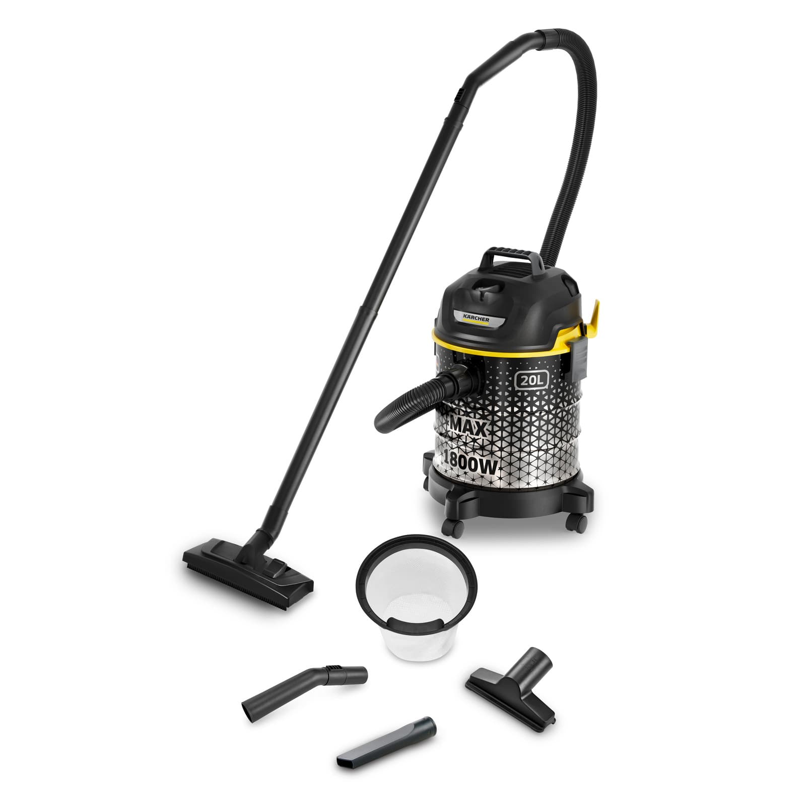Karcher Drum Vacuum Cleaner , 1800 Watt , Black Yellow - DVAC 1800