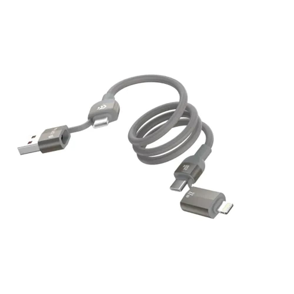 Devia Ultra2 Multi Ports 4 in 1 Charging Cable 1.2 Meter Titanium - EC655