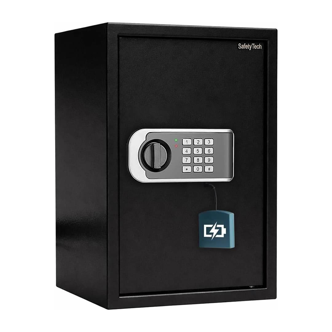 Safety Tech Digital Electronic with Key Lock Safe Box ,50 Liter ,Black - GN 50 DLE