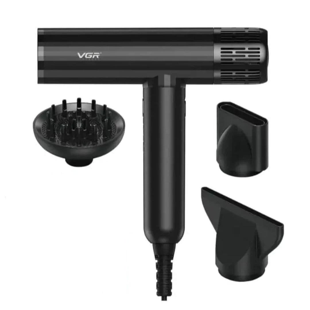 VGR Professional Hair Dryer with Attachments 1900 Watt , Black - V-427