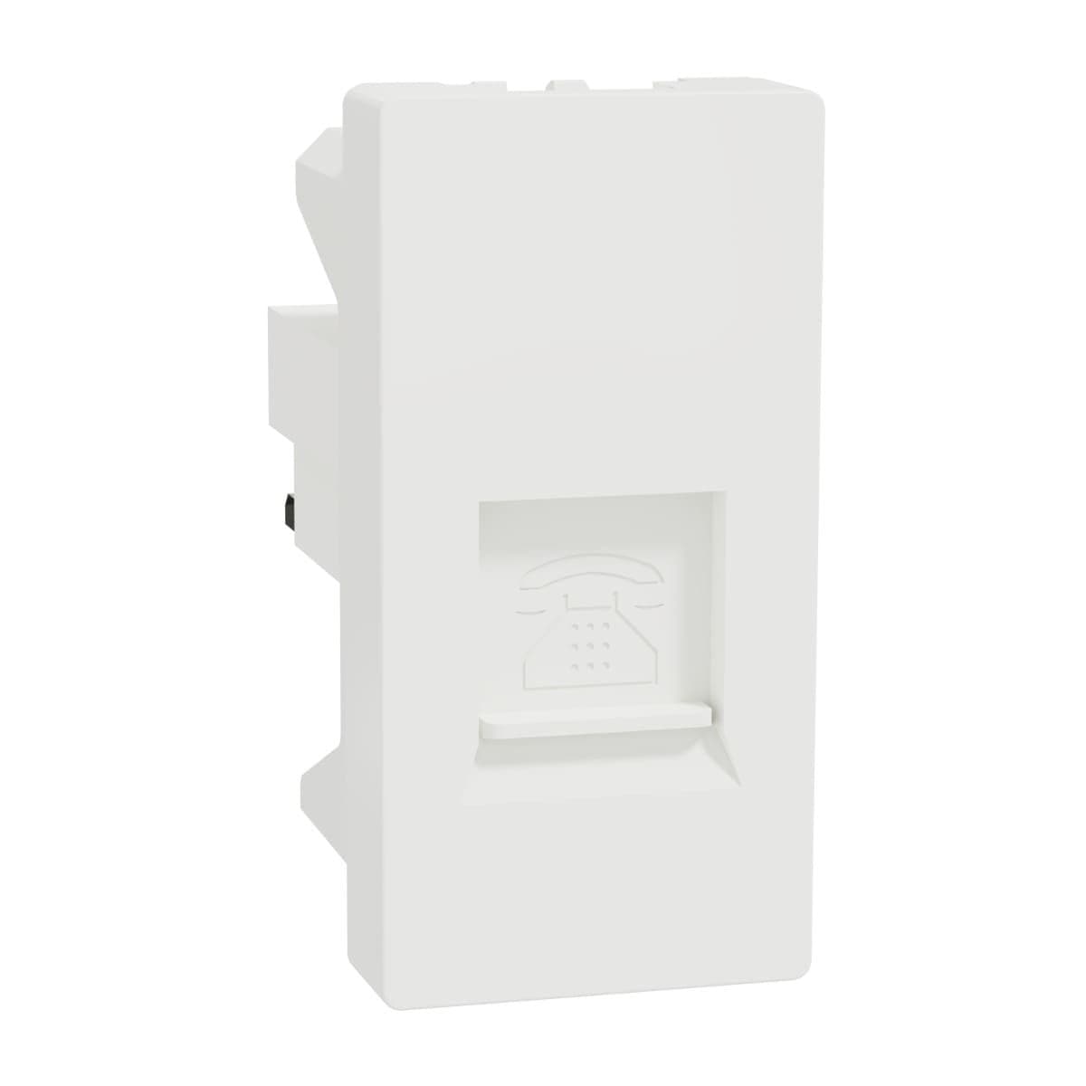 Schneider Electric Miluz E Telephone Socket Outlet with Shutter for RJ11 socket , White - M3TB1_RJ4M