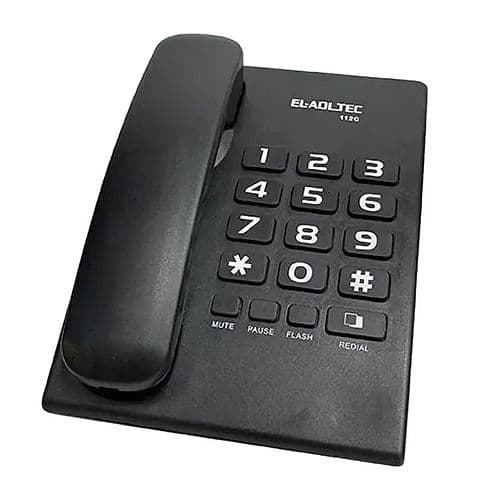 Eladl Tec Corded Telephone ,Black - 112C