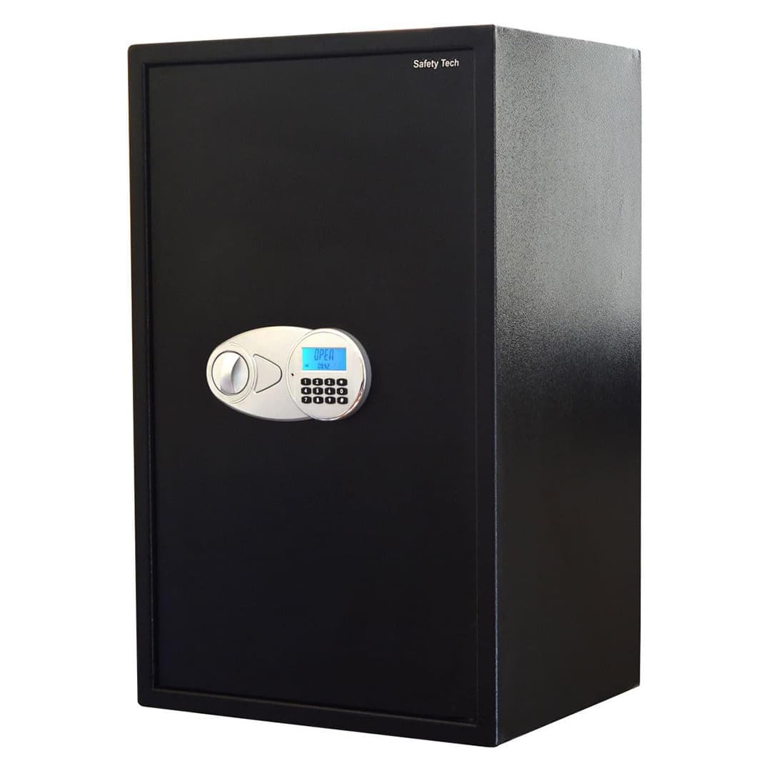 Safety Tech Digital Electronic with Key Lock Safe Box ,75 Liter ,Black Silver - GN 75 EID