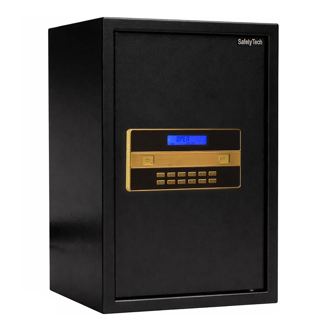 Safety Tech Digital Fingerprint with Keys Safe Box ,50 Liter ,Black Gold - GN50 BLT4
