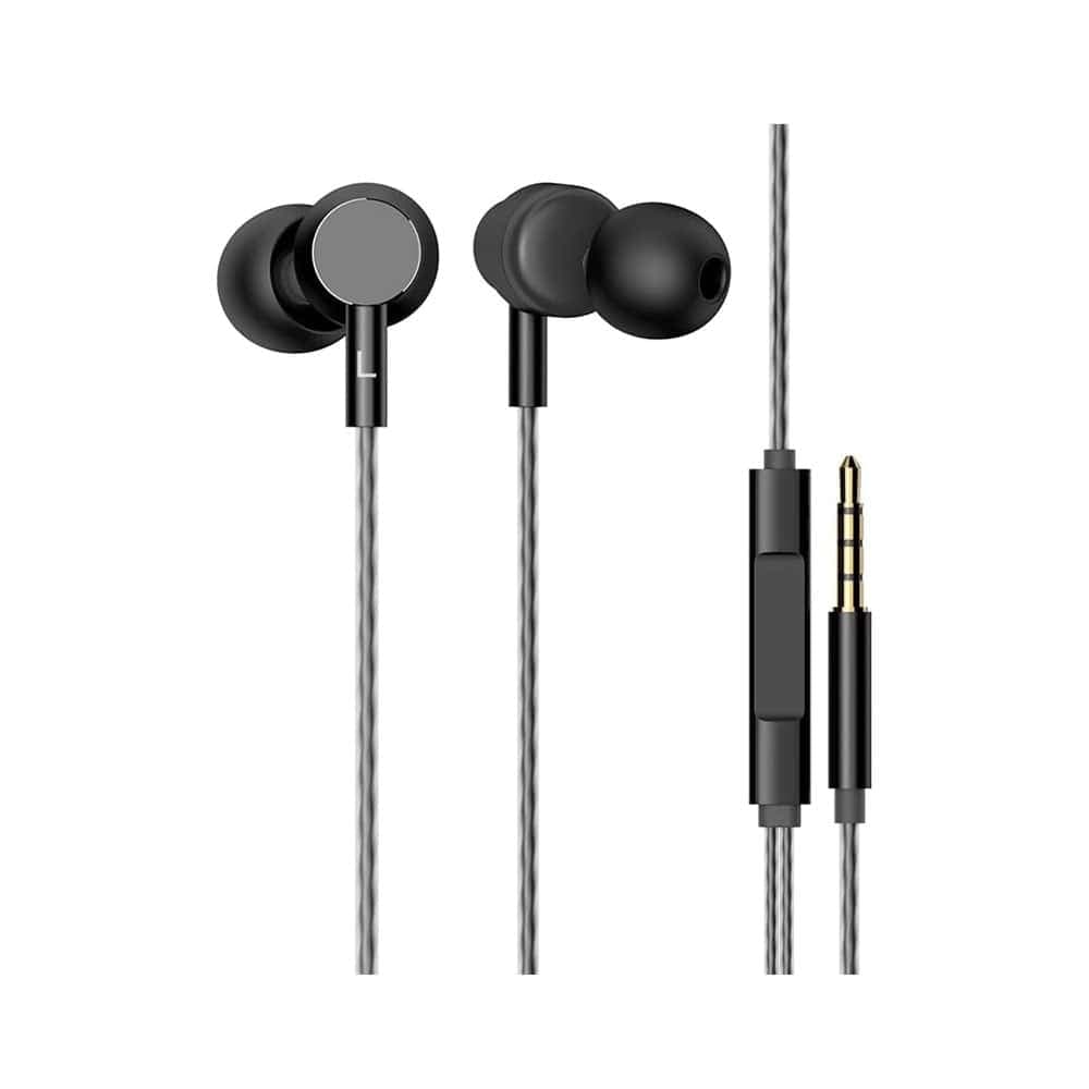 Hp Wired Earphones with Microphone , Black - DHE-7001