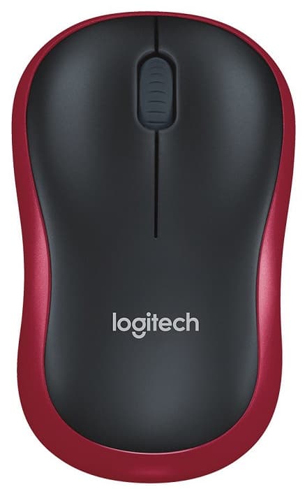 Logitech M185 Mouse , Black Red - M185-2237