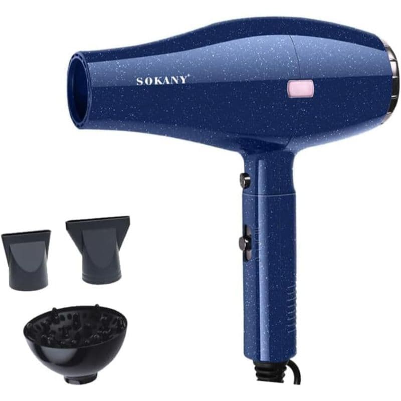 Sokany Ionic Hair Dryer 3000 Watt , Blue - SK-2227