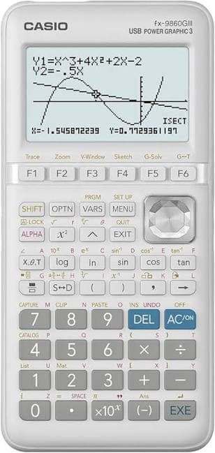 Casio USB Power Graphic 3 Scientific Calculator ,White - FX-9860GIII-W-DT