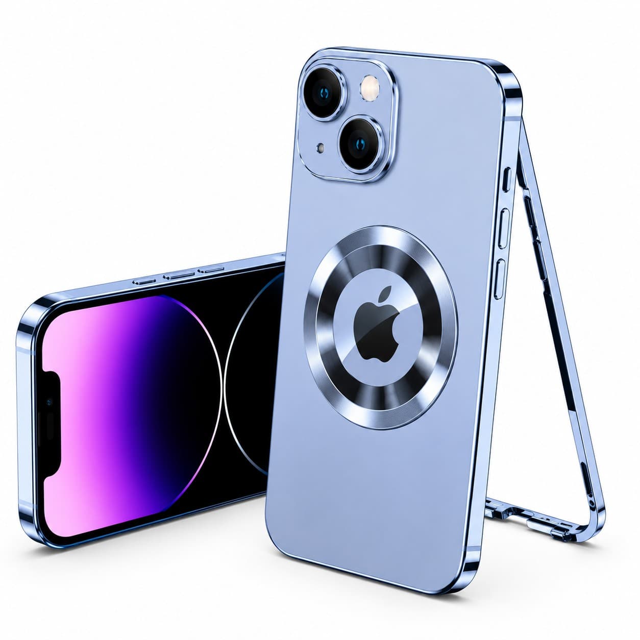 Nine TPU + PC MagSafe Back Cover foriPhone 13 ,Light Steel Blue