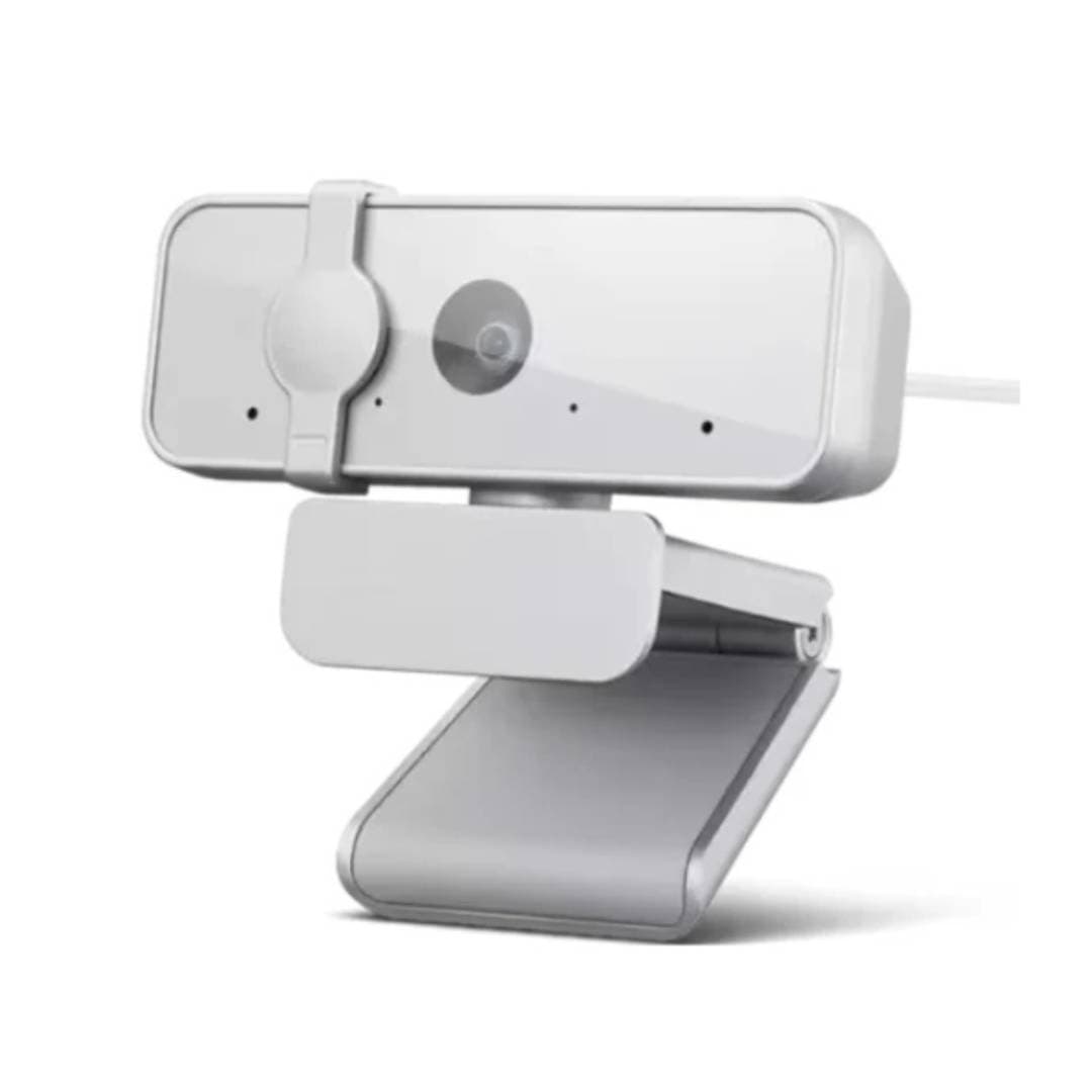 Lenovo 300 Wired Webcam with Microphone , Cloud Grey - with Lenovo Go Wired Speakerphone