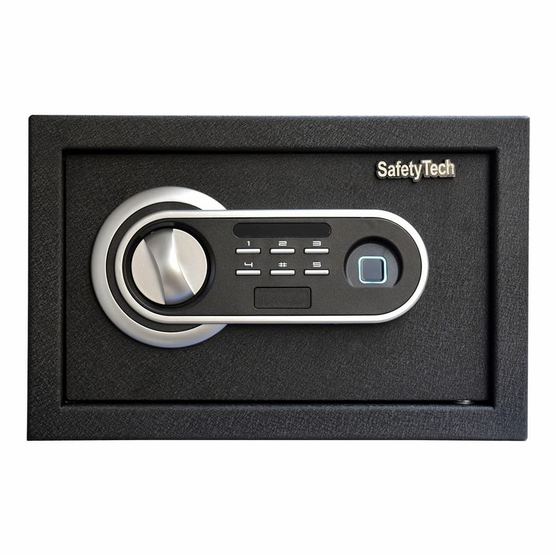 Safety Tech Biometric Fingerprint with Key Lock Safe Box ,25 Liter ,Black - GN 20 SFT